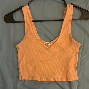 Garage Ribbed Crop Top - Peach